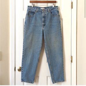 Geoffrey Beene 90's Vintage Medium Wash High Rise Tapered Leg Denim Mom Jeans 14